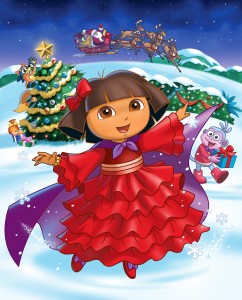 Dora's Christmas Carol Adventure Pictured: Dora and Boots. Photo: Nickelodeon. ©2009 Viacom, International, Inc. All Rights Reserved
