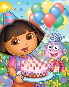 Dora's Big Birthday Adventure Episodic Art_3   (L-R): Dora, Boots Photo: Nickelodeon ©Viacom International Inc. All Rights Reserved.