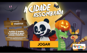 Quantos metros consegues andar com o Panda? Jogo de Halloween